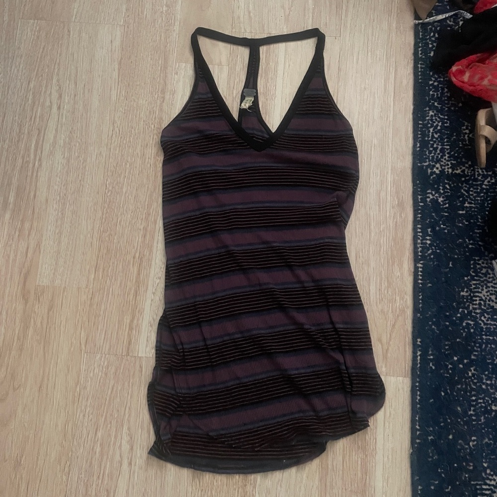 Striped Black and Purple Women's Tank Top/Sleep dress